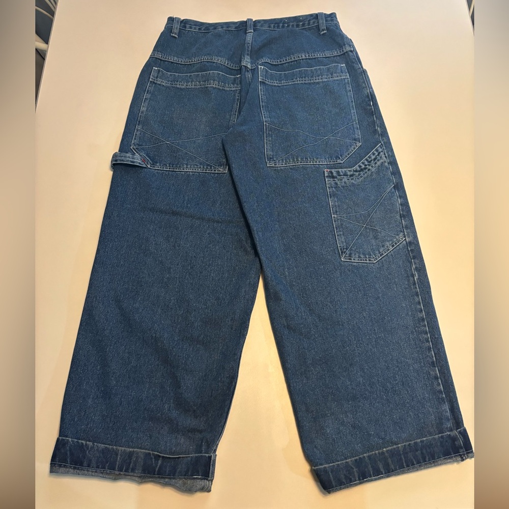 90s 725 denim wide leg baggy Jnco style big pocket rave